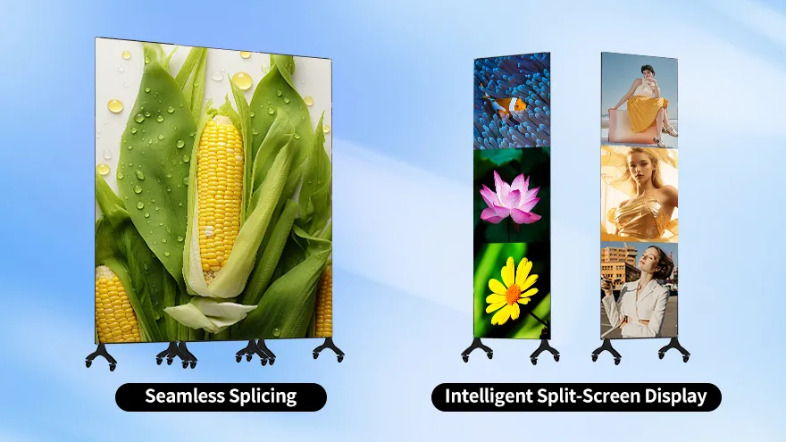 led poster seamless splicing and intelligent split screen display